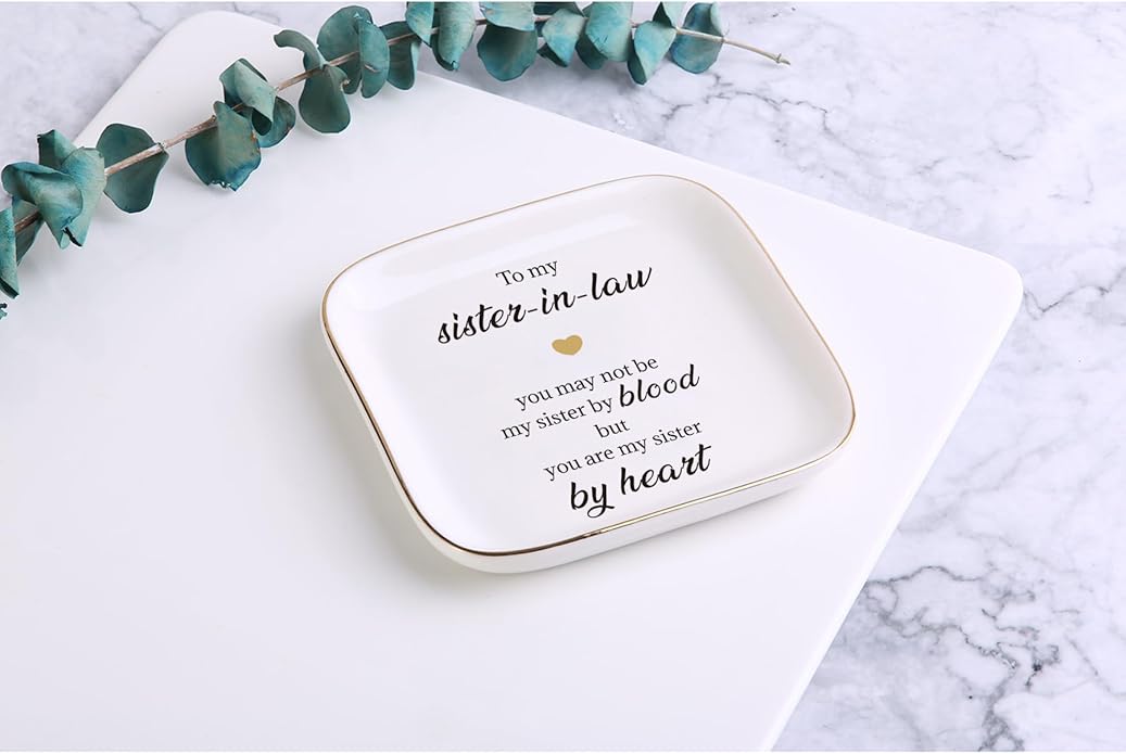 Scwhousi Ring Dish Jewelry Tray for Friend Mom Sister Maid of Honor,Birthday Mother's Day Christmas Gifts