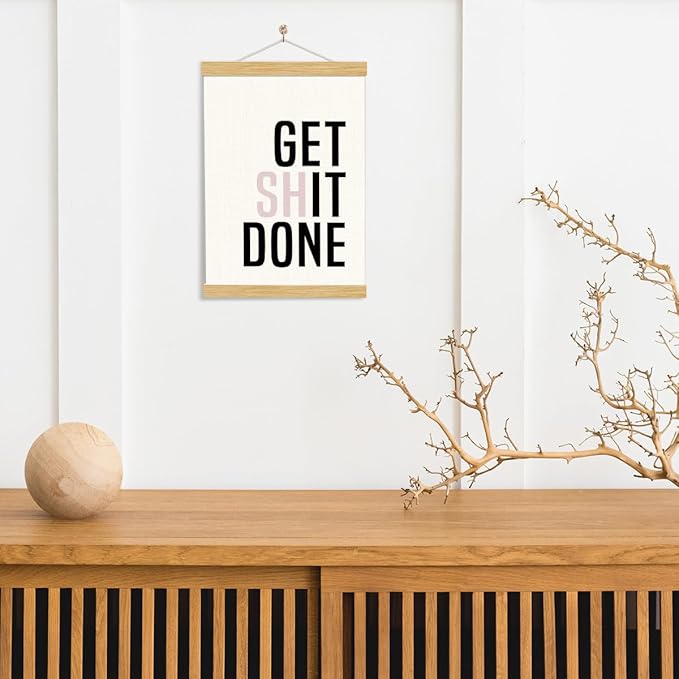 YGSDZY Motivational Canvas Poster, Get Shit Done Poster, Decorative Wall Art Posters, Home Office Decor, Bathroom Wall Hanging Decors, Funny Inspirational Decor Art, 11.8 * 15.7