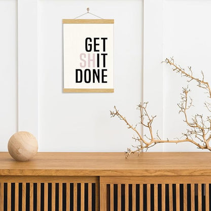 YGSDZY Motivational Canvas Poster, Get Shit Done Poster, Decorative Wall Art Posters, Home Office Decor, Bathroom Wall Hanging Decors, Funny Inspirational Decor Art, 11.8 * 15.7