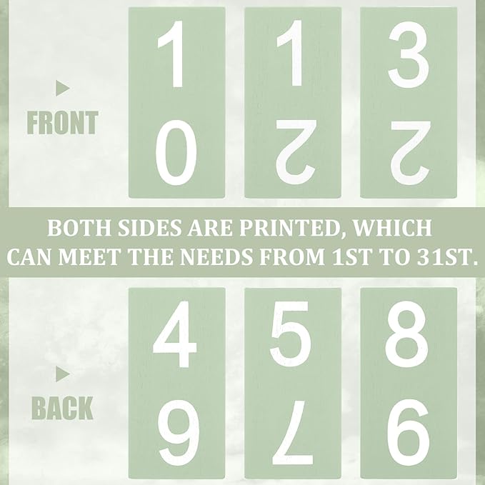 Green Daisy Flower Wood Block Perpetual Calendar Coquettish Desk Decor Cute Month Week Date Display Decorative Block Calendar for Women Office Home Desk Gift for Women
