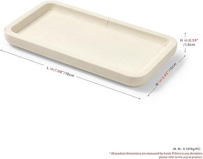 Microfiber Jewelry Display Flat Tray for Rings Earrings Necklace Bracelet, Jewelry Photograph Display Catchall Organizer Tray Dish(S,Beige)