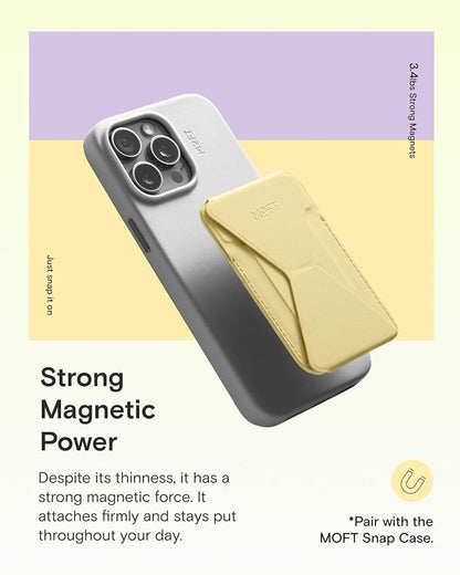 MOFT Magnetic Wallet Stand Compatible with iPhone 17/16/15/14/13/12 Series, Angle Adjustment & Magsafe Compatible MOVAS Phone Stand,Panna Cotta