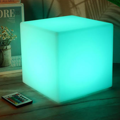 Frienda 4 Pcs Light up Cubes Cool Cosmic Cube Lights 16 Colors LED Mood Lamp Waterproof LED Light Cube for Nursery Home Patio Party Decor (8 Inch)