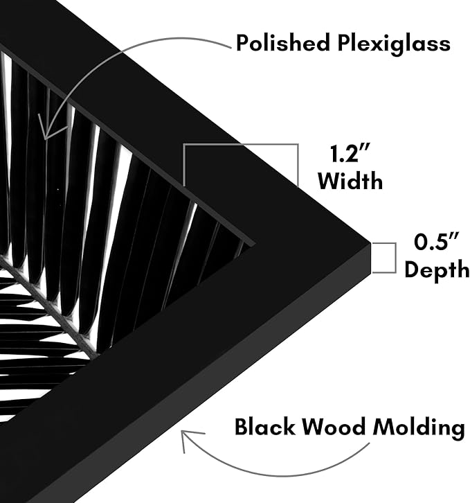Americanflat 23x35 Poster Frame with Polished Plexiglass - Black Picture Frame - Wide Photo Frames Made of Engineered Wood for Vertical or Horizontal Wall Display - Epic Collection - Black