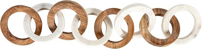 Creative Co-Op Acacia Wood and Marble Chain with 8 Links