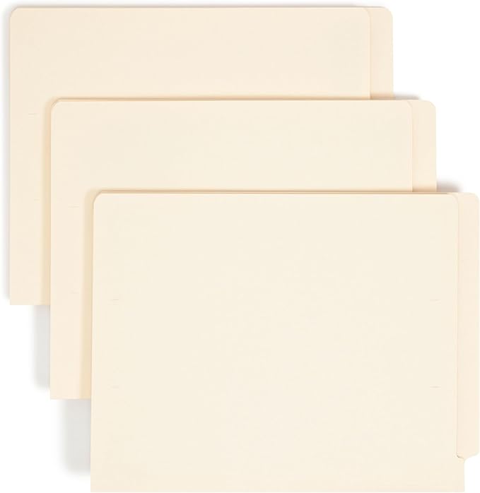 Smead Shelf-Master End Tab File Folders, 100 Count, Manila, Reinforced Straight-Cut Tabs, Letter Size (24110)