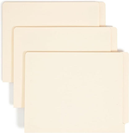 Smead Shelf-Master End Tab File Folders, 100 Count, Manila, Reinforced Straight-Cut Tabs, Letter Size (24110)