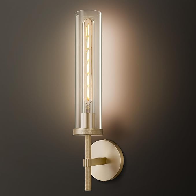 Gold Wall Sconces,19.48" Knurled Wall Sconces, Modern Light Fixtures Wall Lights for Living Room