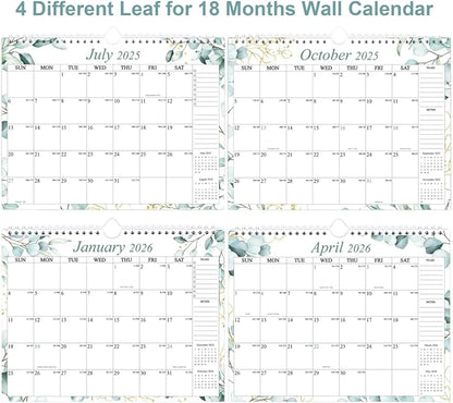 Calendar 2026-12 Months Wall Calendar from January 2026 to December 2026, 2026 Wall Hanging Calendar Planner with Thick Paper, 8.5" x 11", Teal Leaf