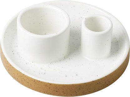 Ceramic Smudge Tray, 2 in 1 Smudging Bowl, Sage Holder, Palo Santo Holder, Incense Holder for Sage and palo Santo, Ideal for Smudging Meditation Yoga Room, Simple, Sturdy, Terracotta