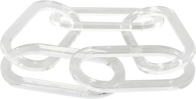 Deco 79 Acrylic Plastic Chain Decorative Sculpture Oval 5 Link Home Decor Statue, Accent Figurine 27" x 0" x 4", Clear