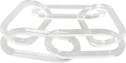 Deco 79 Acrylic Plastic Chain Decorative Sculpture Oval 5 Link Home Decor Statue, Accent Figurine 27" x 0" x 4", Clear