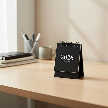 Flip Calendar for Desk 2026, 4-Inch Mini Desk Calendar with Stand for Office Planning and Date TrackingHome Decor