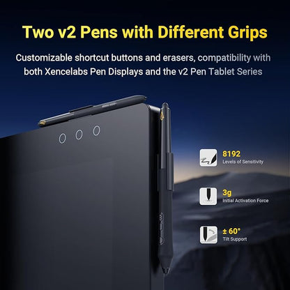 Xencelabs Pen Display 24+ Industry-First Pen Display with Calman Ready, Drawing Tablet with 4K Screen Monitor, Graphic Display with 44 Customizable Quick Keys, 2 Battery-Free Pens for Win/Mac/Linux