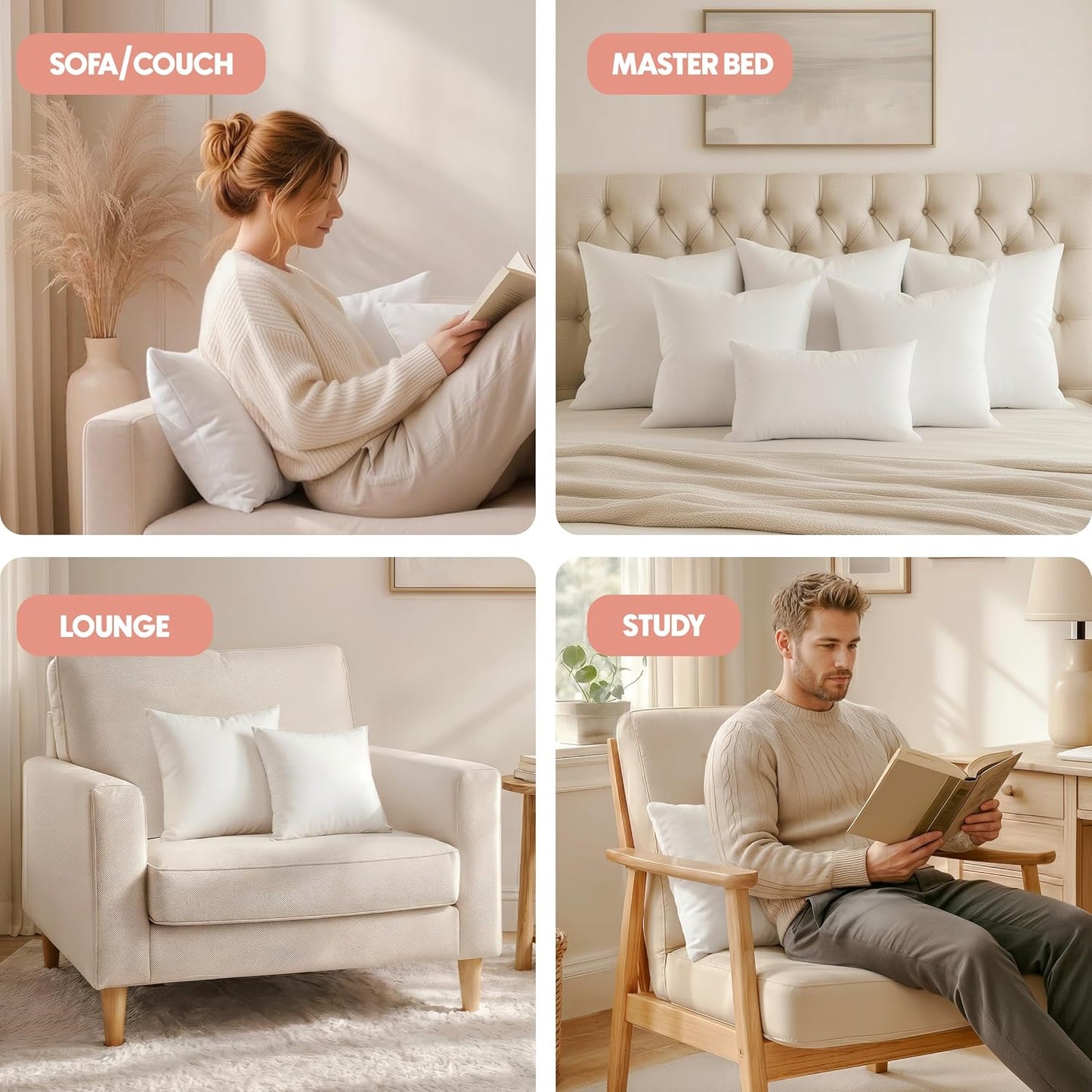 Utopia Bedding Throw Pillow Inserts 18x18 – Set of 2 | White