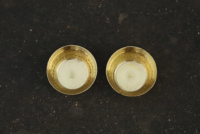 Handmade Hammered Brass Tealight Holder Set of 3 Votive Holders -2.5X1 DH inches Party Decoration
