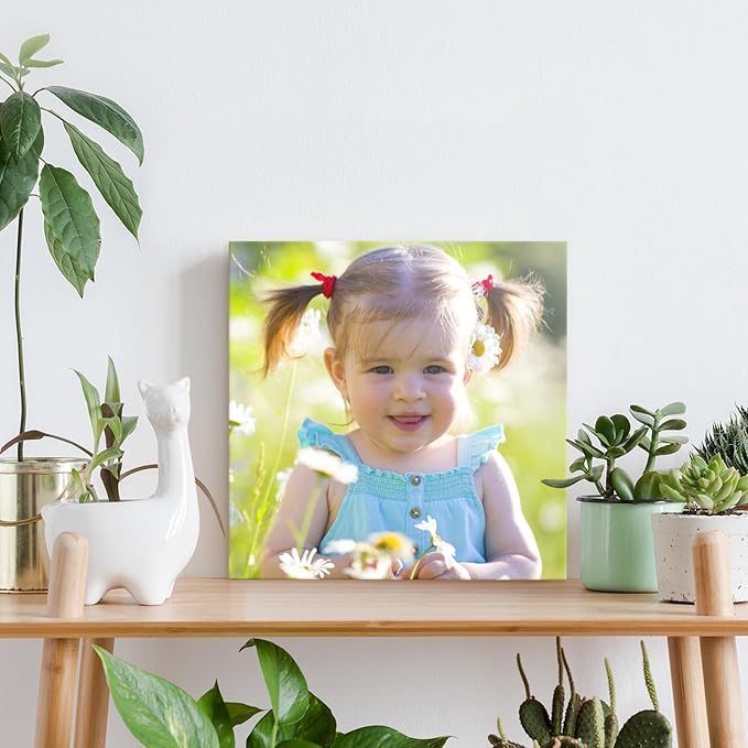 YYYYHPP Canvas Prints with Your Photos, Personalized Photo to Canvas Wall Art,Canvas Printing for Wedding, Family, Baby, Pets, Home Office Decor, Wrapped Frame 16"x16"
