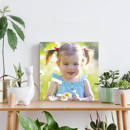 YYYYHPP Canvas Prints with Your Photos, Personalized Photo to Canvas Wall Art,Canvas Printing for Wedding, Family, Baby, Pets, Home Office Decor, Wrapped Frame 16"x16"