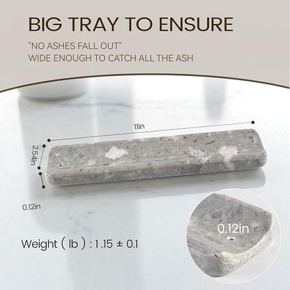 Koville Marble Incense Holder, Incense Holder for Sticks, Incense Sticks Holder Ash Catcher for Meditation Yoga SPA, Natural Stone Incense Burner, Home Table Decor (Grey)