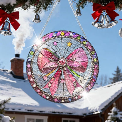 Chrismas Acrylic Stained Glass Window Hanging,Sun Catcher Decor Stained Panel Hangings Wall Art Decor, best christmas gifts 2026 8x8inch (SCL003 Bell)