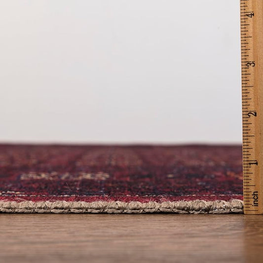 Keen Home Design 5x7 Rug - Machine Washable Area Rug with Non-Slip Backing, Ideal for Living Room, Dining Room, Bedroom - Vintage, Easy Clean, Durable, Low Pile Rug - (5' x 7')
