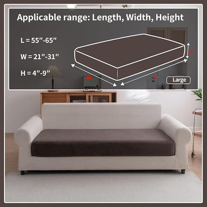 Sectional Couch Covers, Wear Resistant Stretch Sofa Covers Washable Soft Couch Cushion Covers Anti Slip Furniture Protector Sofa Slipcovers for Pets (1 Piece Large Cover, Brown)