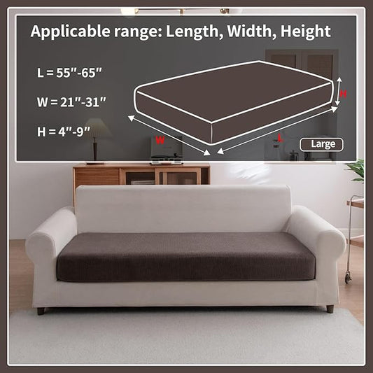 Sectional Couch Covers, Wear Resistant Stretch Sofa Covers Washable Soft Couch Cushion Covers Anti Slip Furniture Protector Sofa Slipcovers for Pets (1 Piece Large Cover, Brown)