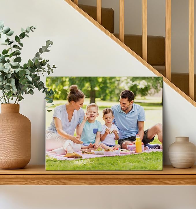 TreeDeal Custom Canvas Prints with Your Photos, Framed 10” x 8” Personalized Pictures Print, Customized Photo to Canvas Wall Art Ideal for Home Decor Gift Wrapping Pets Family Baby Wedding