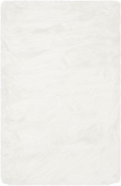 SAFAVIEH Faux Sheep Skin Collection Accent Rug - 2'6" x 4', Ivory, Silken Glam Design, Non-Shedding & Easy Care, 2.35-inch Thick Ideal for High Traffic Areas in Foyer, Living Room, Bedroom (FSS235A)