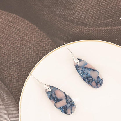 Natural Healing Stone Fishhoop Dangle Drop Earrings Statement Gold silver earrings