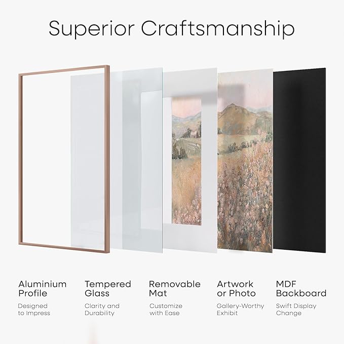 Homeforia 16 x 20 Picture Frame Mocha, High End Metal 11x14 Matted for 16x20 Frame, 16 x 20 Mocha Poster Frame with Mat 11 x 14 inch Photo, 20x16 Thin Hanging Frame, Tempered Glass, Wall Kit, Set of 1