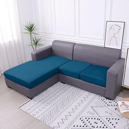hyha Waterproof Couch Cushion Covers, Sectional Sofa Slipcovers Washable, L Shape Chaise Dog Couch Covers for Sectional Sofa, Universal Furniture Protector (1 Piece for Chaise, Deep Teal)