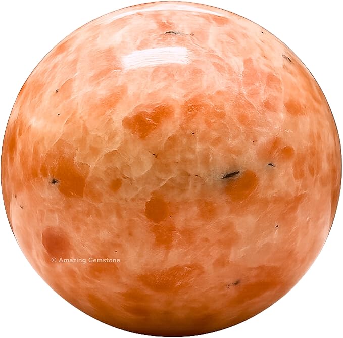 Amazing Gemstone Sunstone Crystal Ball with Stand - 1.5 Inches Crystal Sphere Meditation Balls for Witchcraft and Decorative Balls
