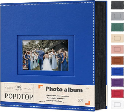Popotop Photo Album 4x6 800 Pockets with Leather Hardcover Cover, Large Photo Album Binder Book with 80Pcs Pages for Family Travel Wedding Baby Gifts