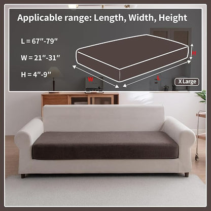 Sectional Couch Covers, Wear Resistant Stretch Sofa Covers Washable Soft Couch Cushion Covers Anti Slip Furniture Protector Sofa Slipcovers for Pets (1 Piece Oversized Sofa Cushion, Brown)