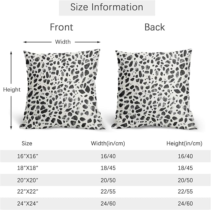 Polka Dot Pillow Covers 20x20 Set of 2 Decorations Black Cream Throw Pillow Covers Boho Decor Brush Strokes Pillowcases Modern Trendy Pattern Farmhouse Soft Cozy for Sofa Bed Home Decorative
