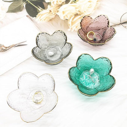 Small Ring Dish Jewelry Bowl, Glass Jewelry Dish Trinket Bowl, Crystal Ring Holder Dish Jewelry Plate, Nightstand Decor Jewelry Holder Dish, Engagement Gift Jewelry Tray Dish for Rings, Keys