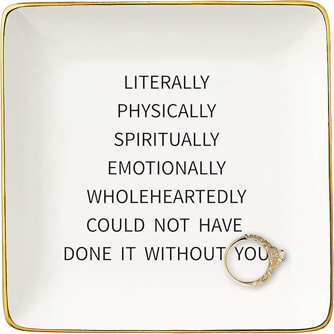Could Not Have Done It Without You-Appreciate,Feel Grateful,Be Thankful,Thank You Gifts for Women Colleague,Mentor,Coach,Leader,Boss,Best Friends-Christmas Gift-Jewelry Tray Trinket Holder Ring Dish