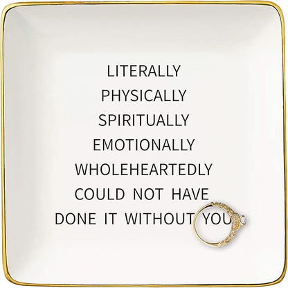 Could Not Have Done It Without You-Appreciate,Feel Grateful,Be Thankful,Thank You Gifts for Women Colleague,Mentor,Coach,Leader,Boss,Best Friends-Christmas Gift-Jewelry Tray Trinket Holder Ring Dish