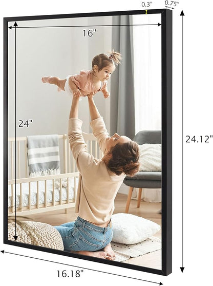 16x24 Inch Poster Frame, Plexiglass, Set of 2, Black Snap Frames, Front-loading Frame, Coating Aluminum Profile, Display Horizontally & Vertically