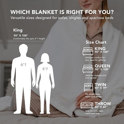 Goqan Muslin Blanket Twin 55x79 – 100% Turkish Cotton 4 Layer Boho Muslin Blanket for Adults, Four Season, Lightweight and Thin, Soft, Breathable, for Bed, Couch - White