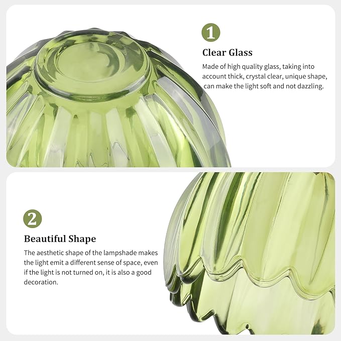 Tulip Storage Container, Jewelry Catchall Bowl, Ring Holder Jewlery Tray Trinket Dish, 5" Dia. * 4.25" H, Green Glass, Thick and Exquisite, 2 Pack