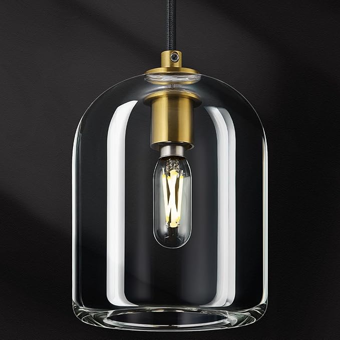 Modern Gold Pendant Lights Kitchen Island Ceiling Chandelier Indoor Crystal Hanging Light Fixtures for Dining Room Kitchen Living Room Bedroom（1Pack）