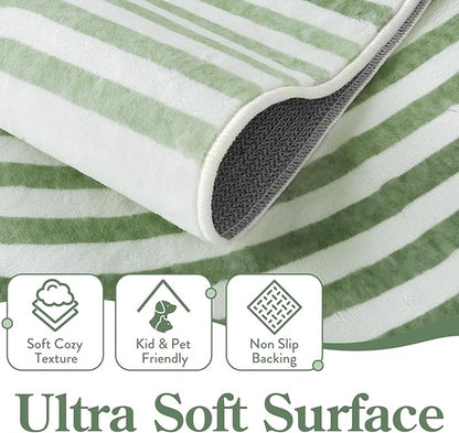 Moynesa Machine Washable 6x9 Area Rugs for Living Room, Ultra-Thin Soft Boho Abstract Bedroom Rug Non Slip, Mid Century Modern Green Large Indoor Carpet for Office Classroom Playroom