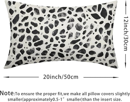 Polka Dot Pillow Covers 12x20 Set of 2 Decorations Black Cream Throw Pillow Covers Boho Decor Brush Strokes Pillowcases Modern Trendy Pattern Farmhouse Soft Cozy for Sofa Bed Home Decorative