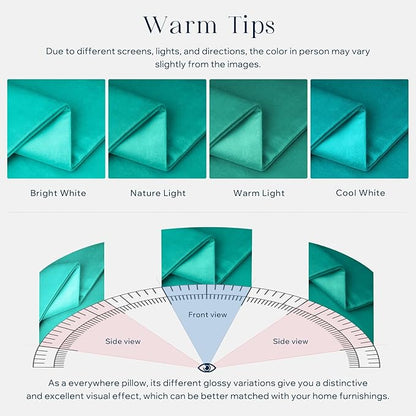 Phantoscope Pack of 2 Velvet Decorative Throw Pillow Covers Soft Solid Square Cushion Case for Couch Turquoise 18 x 18 inches 45 x 45 cm