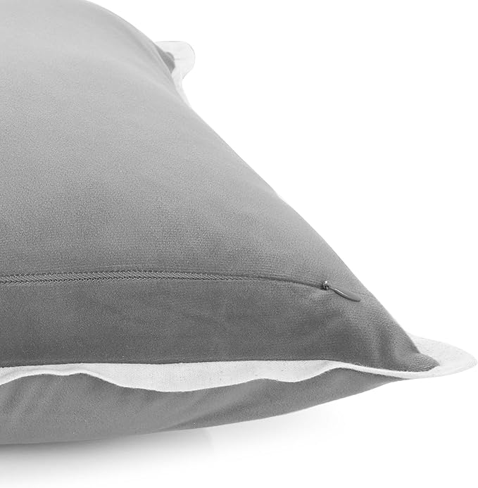 FINGERCRAFT Decorative Throw Pillow Cover Pack of 2 Soft Velvet Cushion Cover, Sofa and Bedroom Pillow Case 22" x 22" Silver