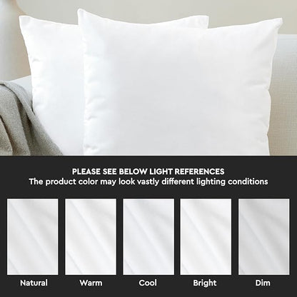 Encasa XO Velvet Throw Pillow Covers 18x18 in (45x45 cm) - White - Set of 2 No Inserts, Only Pack of 2 Cases | Soft Square Decorative Euro Shams Cushion Cover for Couch, Sofa