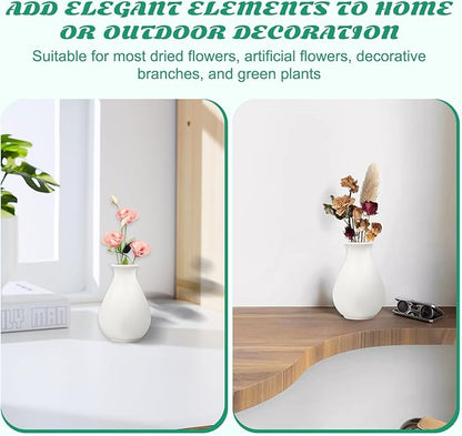 15 Pack White Ceramic Bud Vases Bulk, 3.9 Inch Premium Boho Small Flower Vases White Ceramic Vases for Centerpieces for Pampas Garss Dry Flowers Home Wedding Table Decor