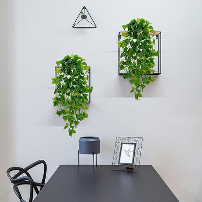 BLEUM CADE Fake Hanging Plants, 4pcs Artificial Hanging Plant, Faux Pothos Vines Greenery for Wall Home Living Room Office Indoor Outdoor Decor (No Baskets)